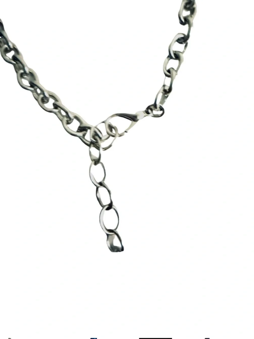 Beaded Necklace Retro Fashion Piece Adjustable Long Blue Silver